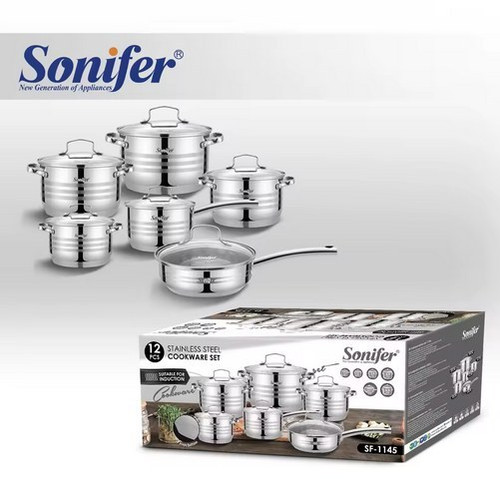 سرویس قابلمه ۱۲ پارچ استیل درجه ۱ سونیفر مدل SF-1145